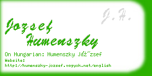 jozsef humenszky business card